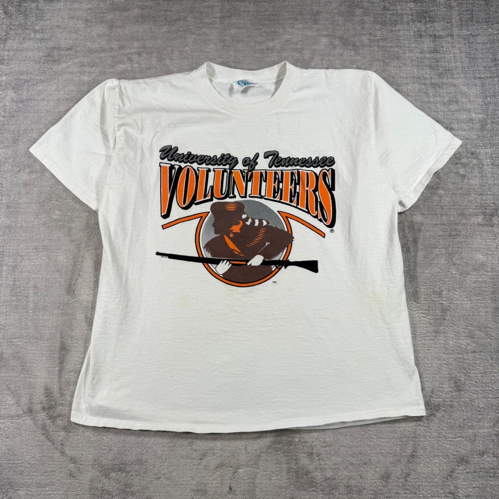 University of Tennessee Volunteers Shirt Men XL White Vintage 90s Game Day Vols